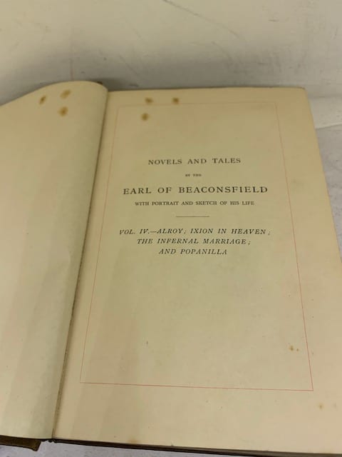 Novels and Tales (4 vols): Tancred, Coningsby, Alroy Etc, Contarini Fleming - Image 5