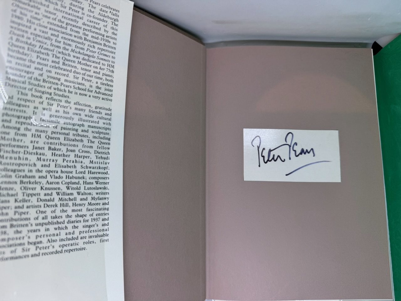 Peter Pears: A Tribute on His Seventy-fifth Birthday (SIGNED) - Image 4